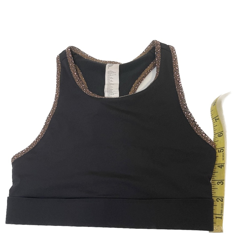 Fabletics Trinity High Impact Sports Bra Black & Cheetah trim - Picture 7 of 10